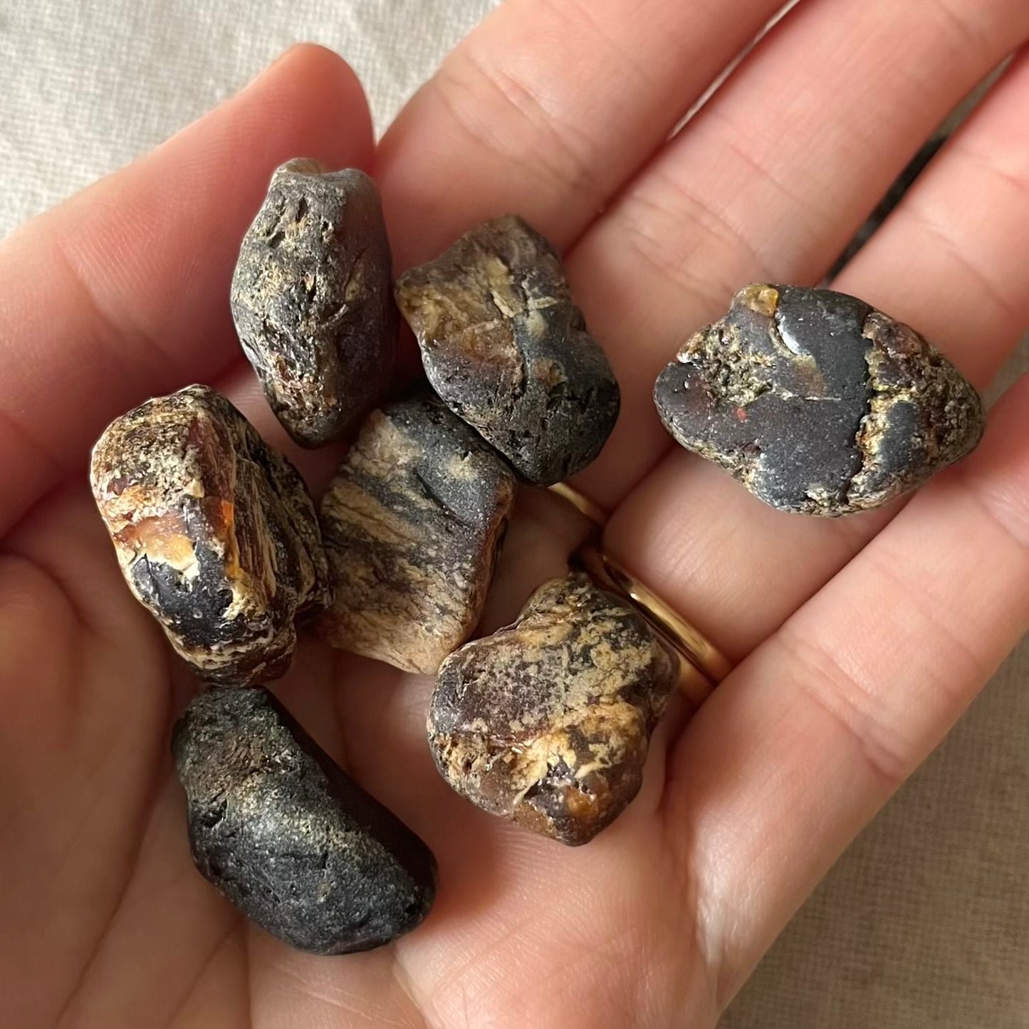 Amber Tumble Stone - Uplifting, Joyful