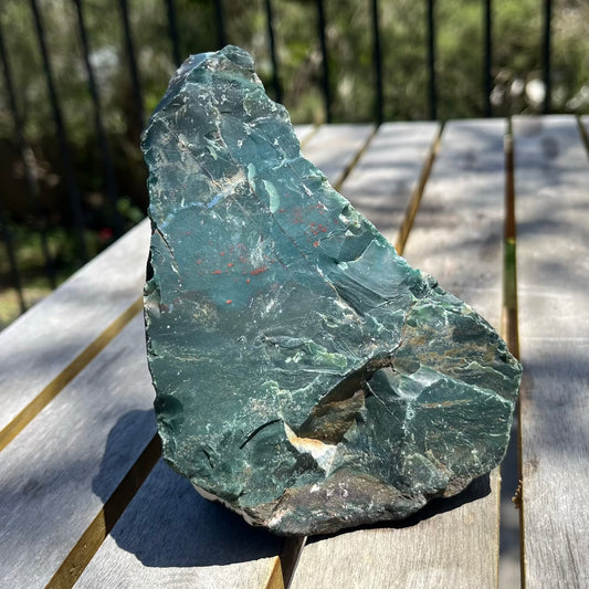 Bloodstone XL Base Cut Crystal - Vitality, Courage, Strength