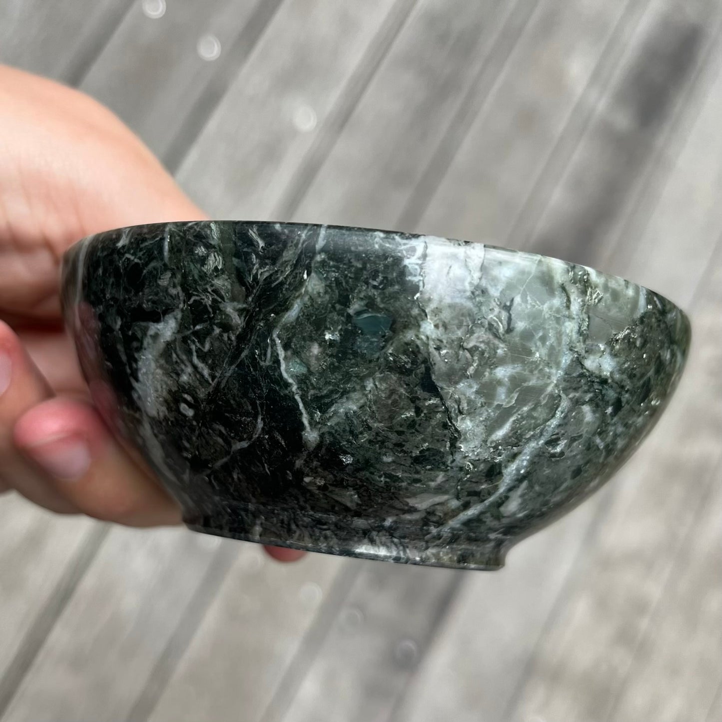 Black Onyx Medium Crystal Bowl - Protection, Grounding, Strength