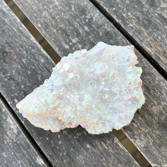 Angel Aura Quartz Medium Cluster Crystal - Joy, High-Vibe