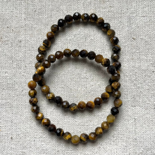 Tiger Eye 6mm Facet Beaded Bracelet - Balance