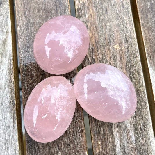 Rose Quartz Palm Stone Crystal - Unconditional Love, Emotional Healing