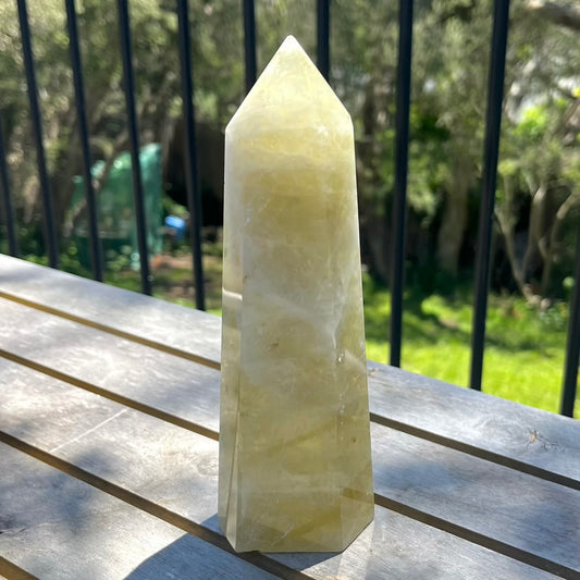 Lemon Quartz XL Tower Crystal - Bright, Energising, Clarifying