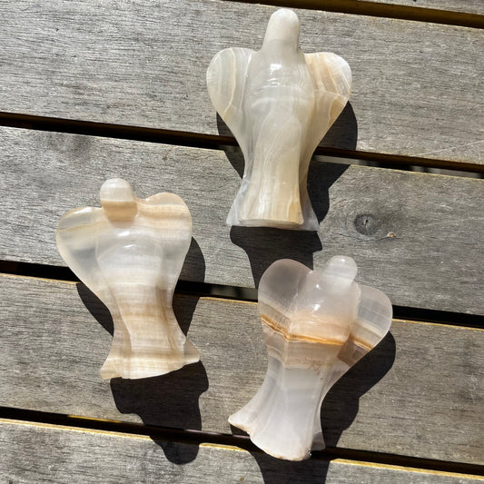 Amber Onyx Medium Angel Crystal - Grounding, Comforting, Protective