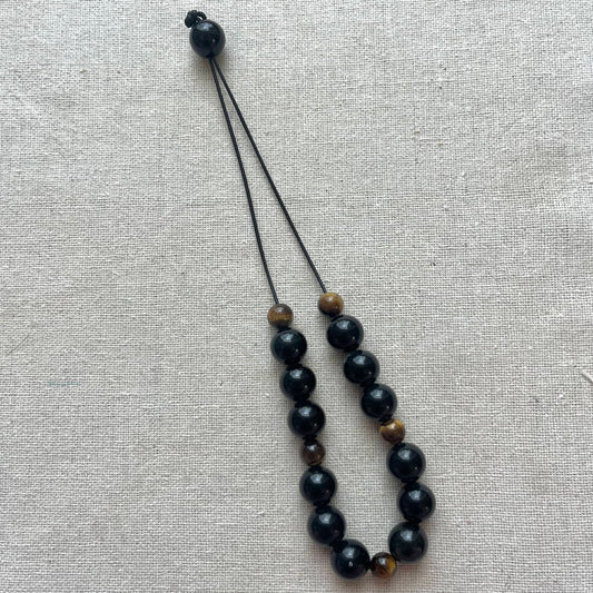 Komboloi Worry Bead Bracelet - Obsidian & Tiger Eye