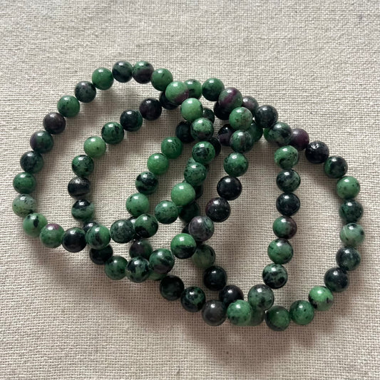 Ruby Zoisite 8mm Beaded Bracelet - Vitality