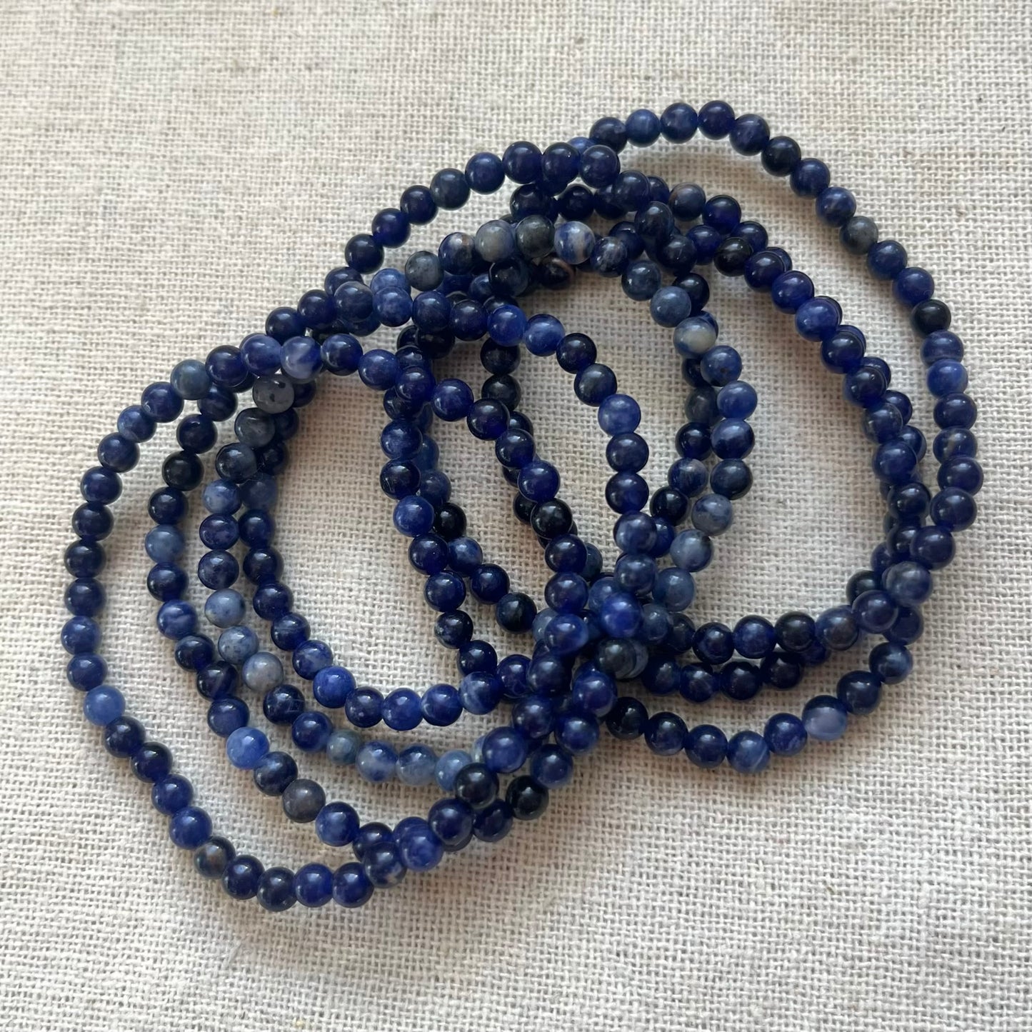 Sodalite 4mm Beaded Bracelet - Emotional Balance