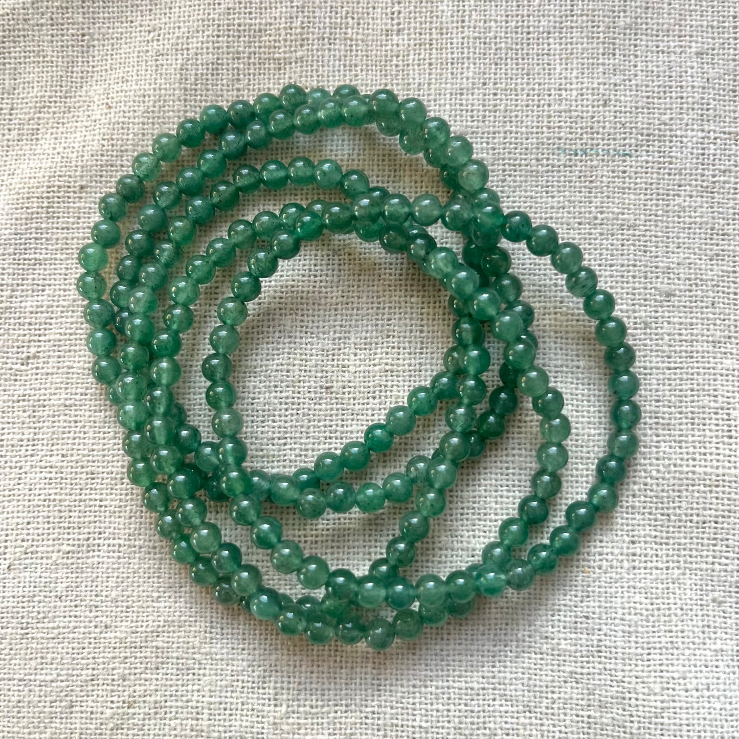 Green Aventurine 4mm Beaded Bracelet - Prosperity