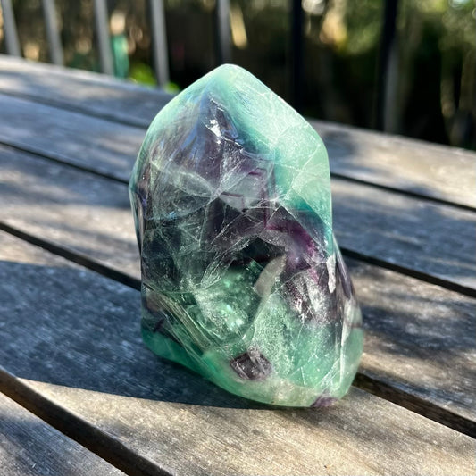 Fluorite Medium Flame Tower Crystal - Vibrant, Clarifying, Uplifting