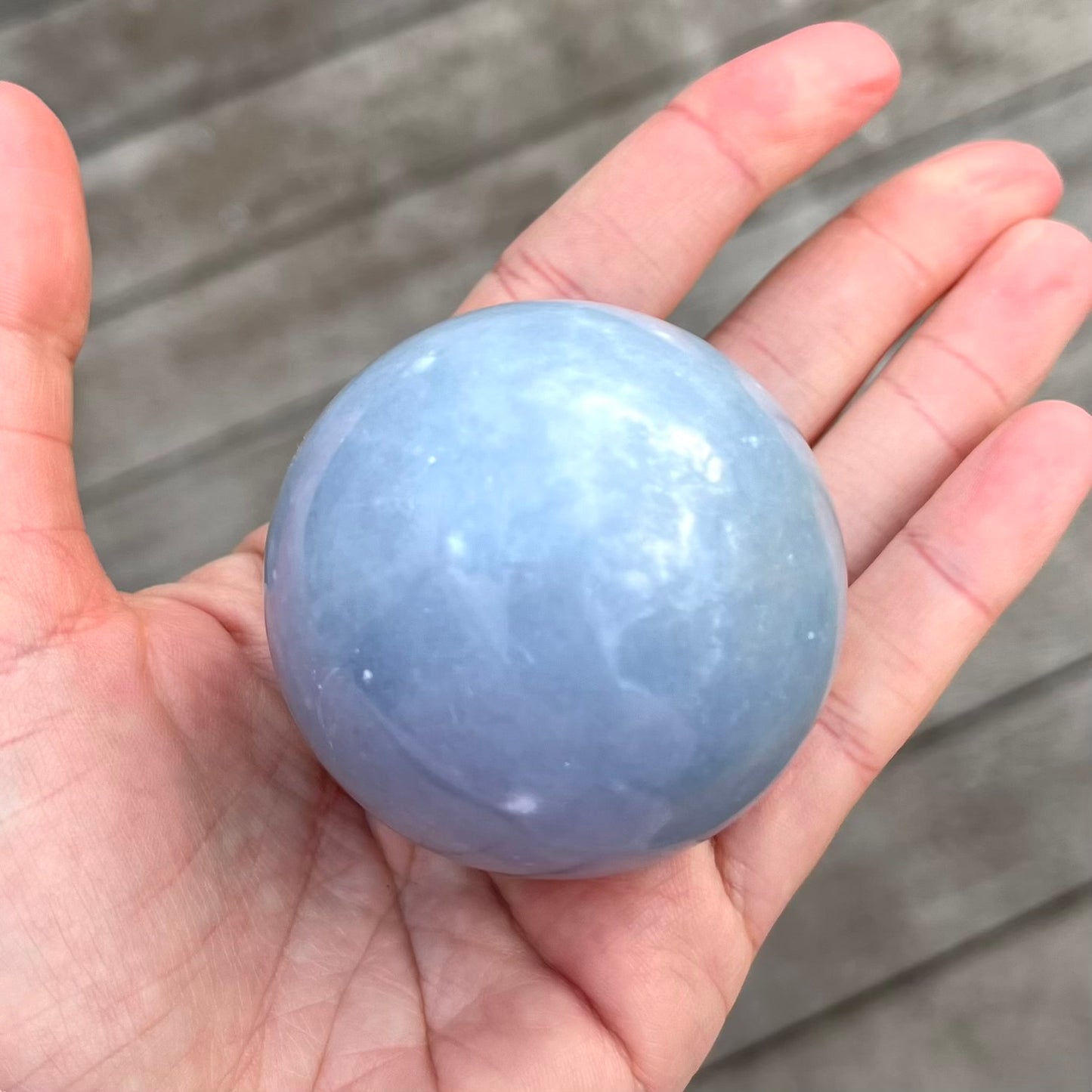 Angelite Medium Sphere Crystal - Peaceful, Soothing, Spirit