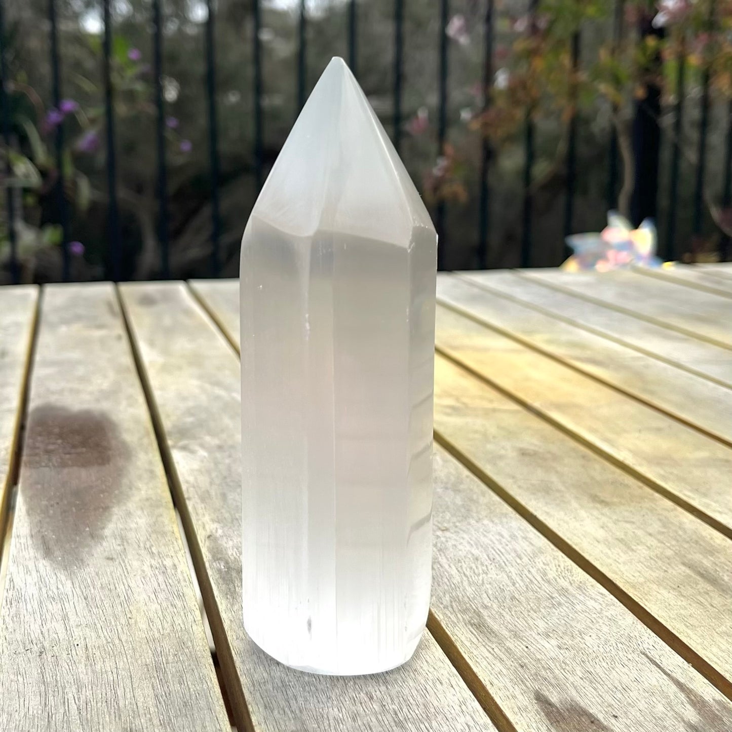 Selenite Medium Point Crystal - High Vibe, Protection, Spiritual Connection