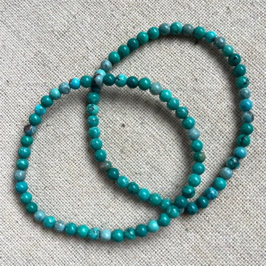 Turquoise 4mm Beaded Bracelet - Wisdom