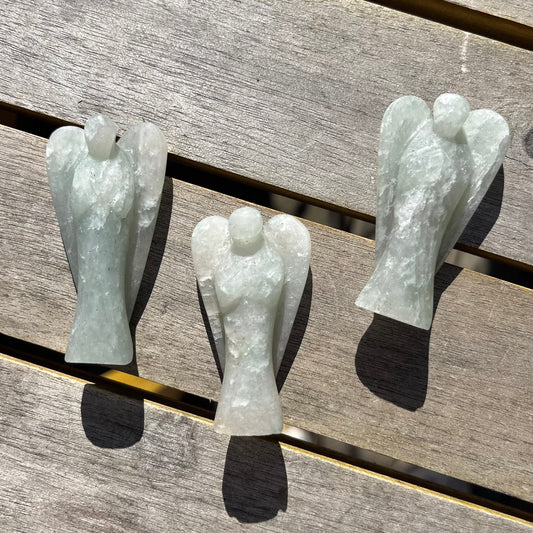 Green Aventurine Small Angel Crystal - Lucky, Positivity, Uplifting