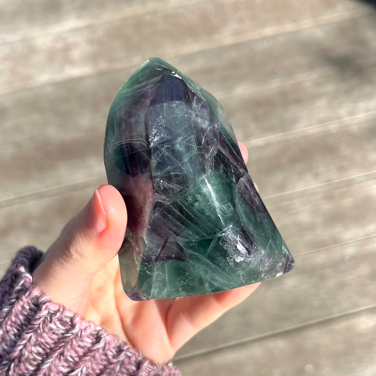 Fluorite Medium Flame Tower Crystal - Vibrant, Clarifying, Uplifting