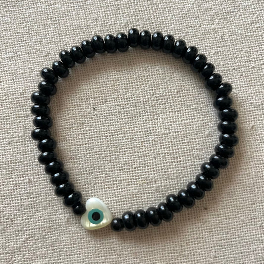 Hera’s Heart Evil Eye Protection Bracelet - Onyx