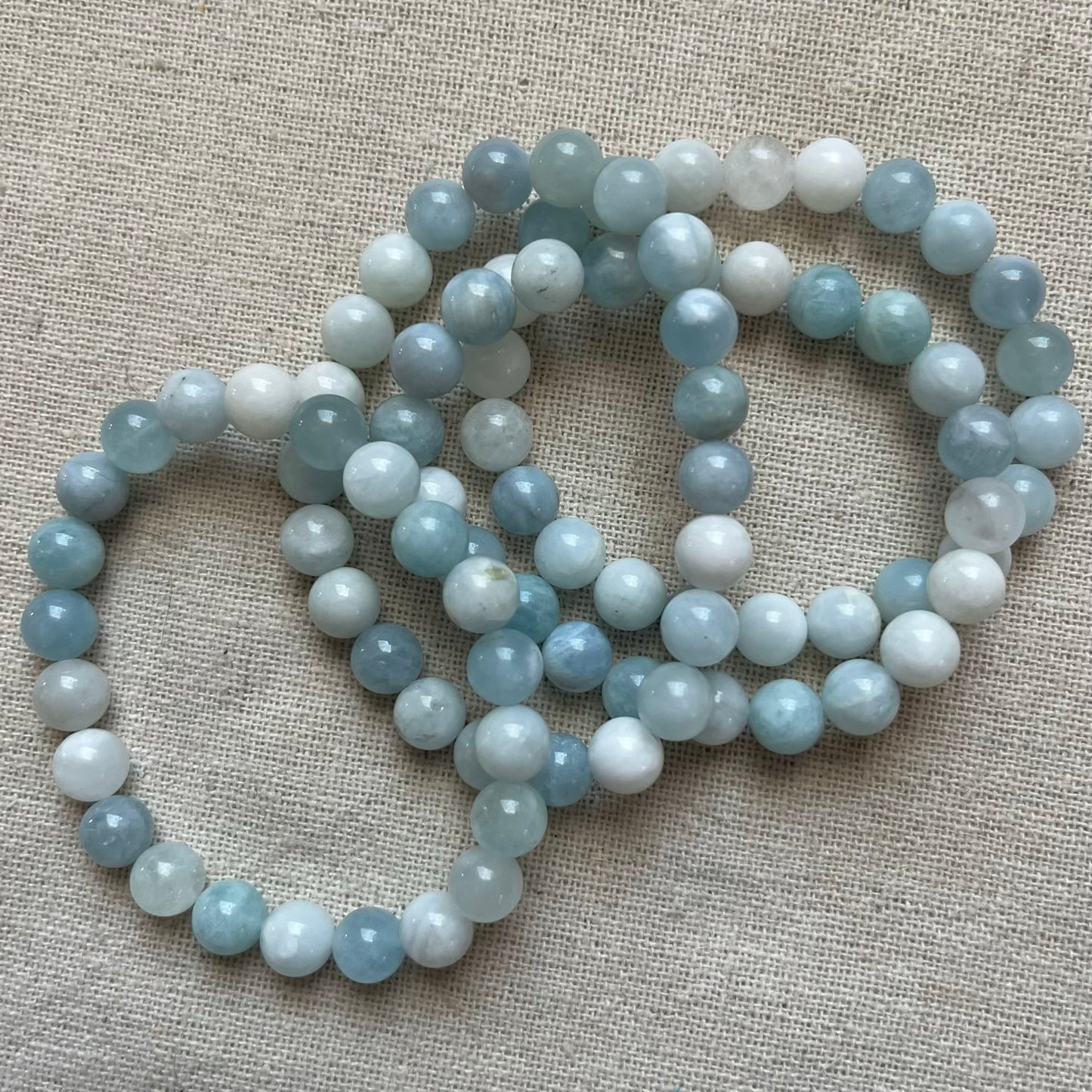 Aquamarine 8mm Beaded Bracelet - Calm