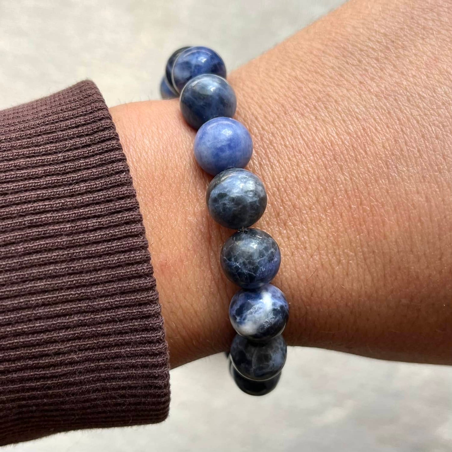 South African Sodalite 10mm Beaded Bracelet - Emotional Balance