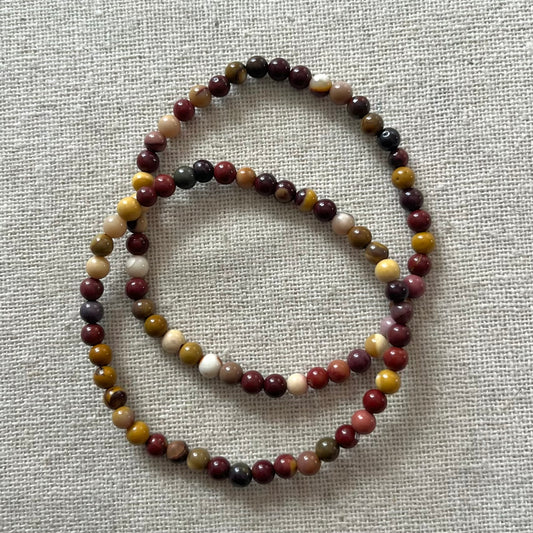 Mookaite 4mm Beaded Bracelet - Strength