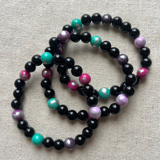 Unicorn Bracelet - Obsidian & Coloured Jade