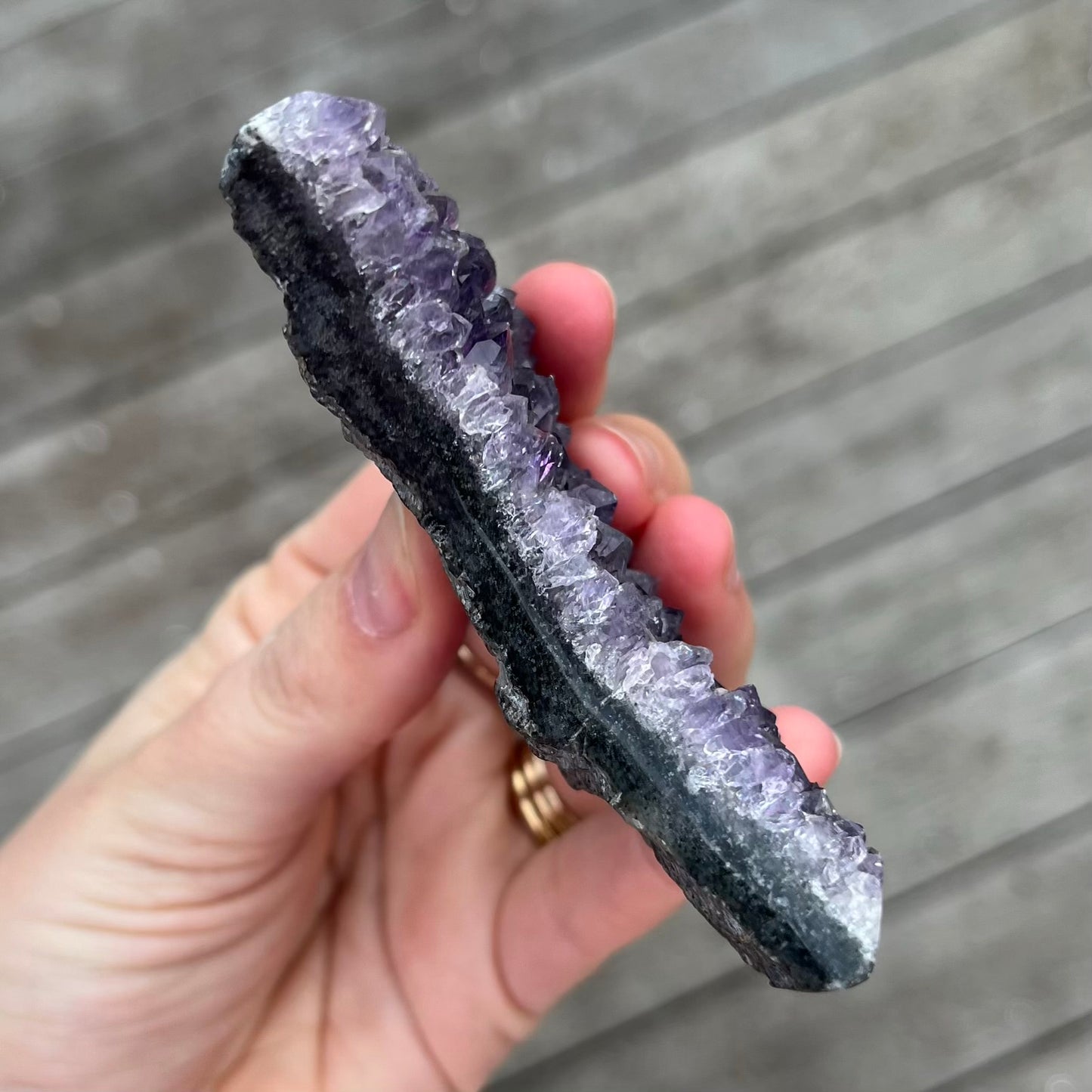 Amethyst Medium Moon Crystal - Calming, Protective, Balancing