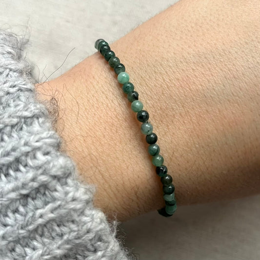 Emerald 3mm Beaded Bracelet - Rejuvenation