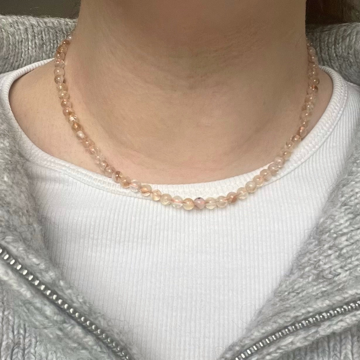 Citrine 4mm Beaded Necklace - Abundance