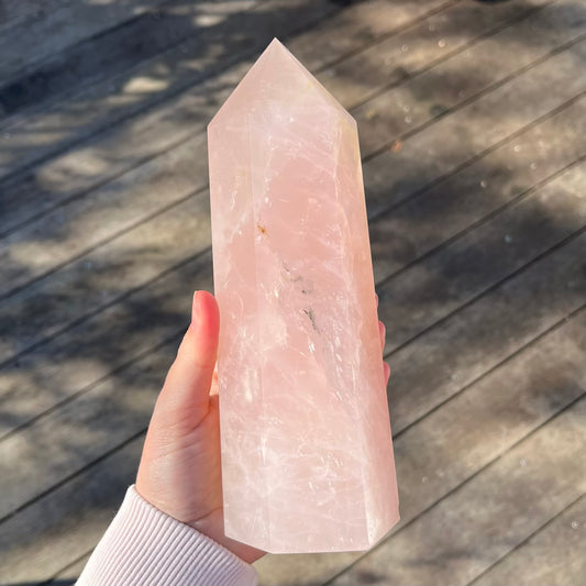Rose Quartz XXL Point Crystal - Unconditional Love, Emotional Healing