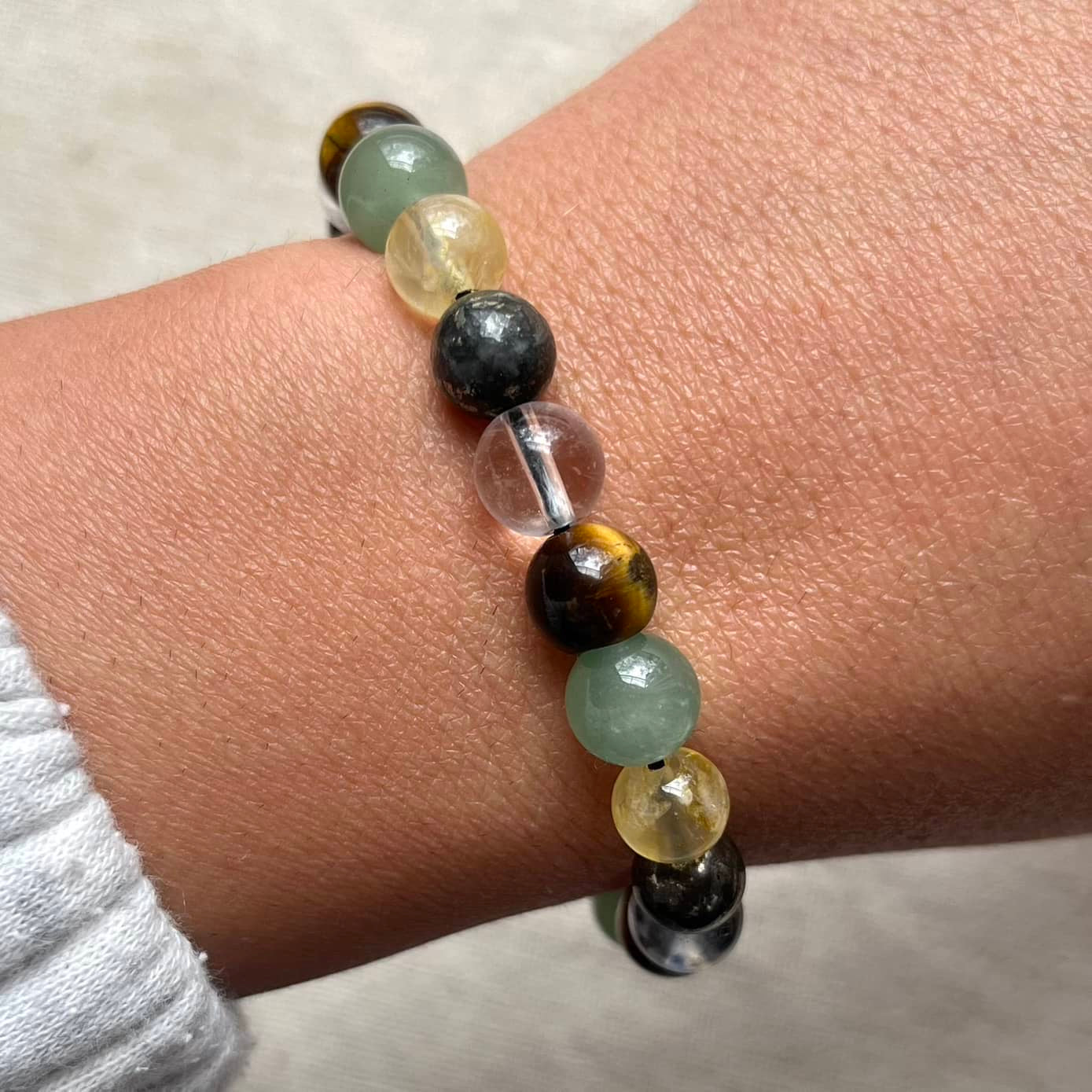 Prosperity Cord Bracelet - Citrine, Pyrite, Tiger Eye, Aventurine & Quartz
