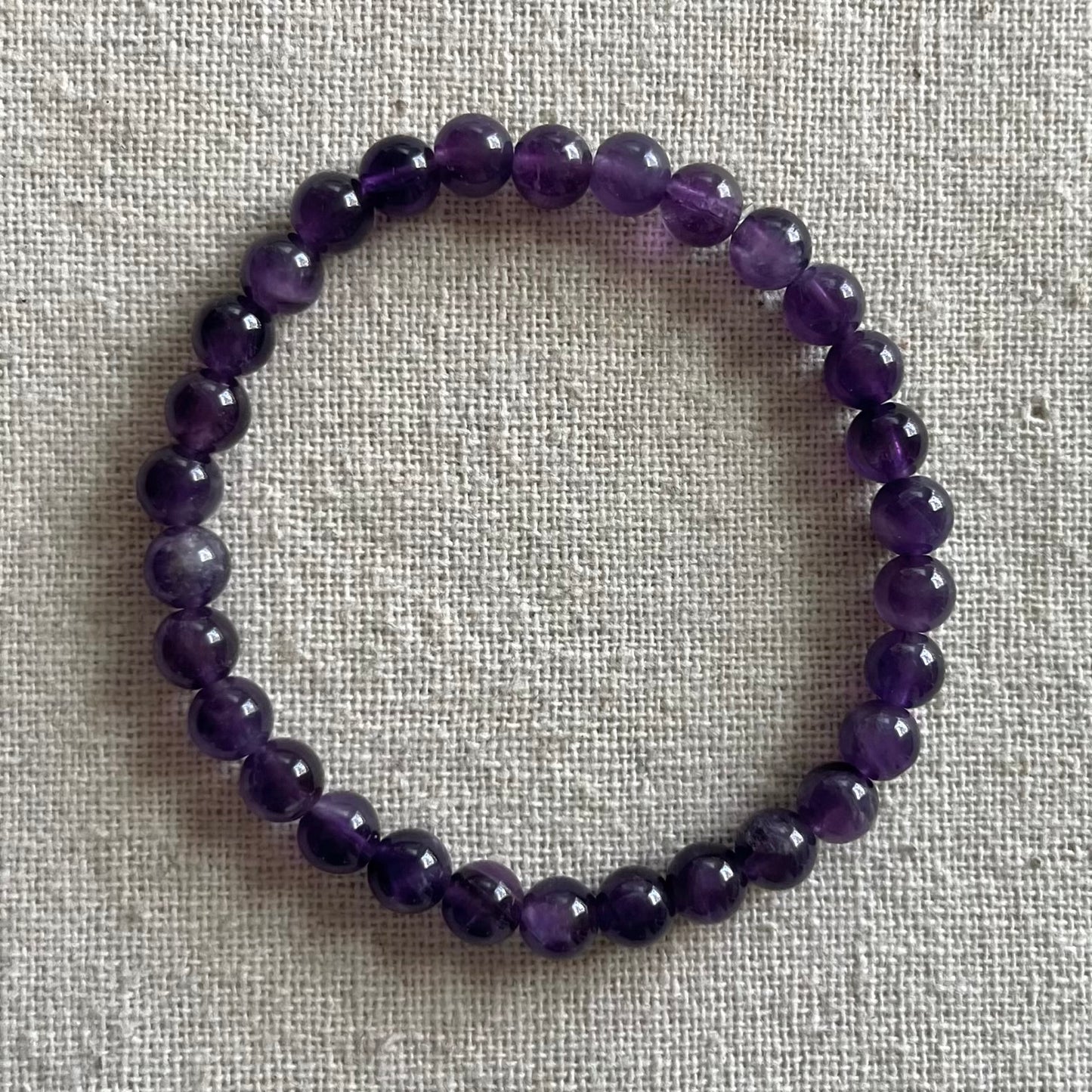 Amethyst 6mm Beaded Bracelet - Spiritual Protection
