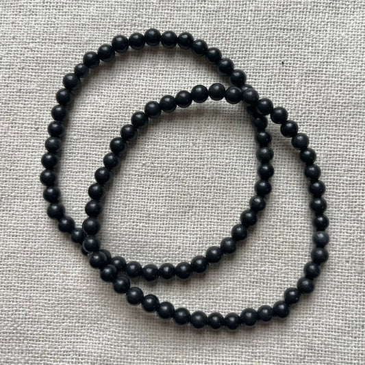 Shungite 4mm Beaded Bracelet - Detoxification