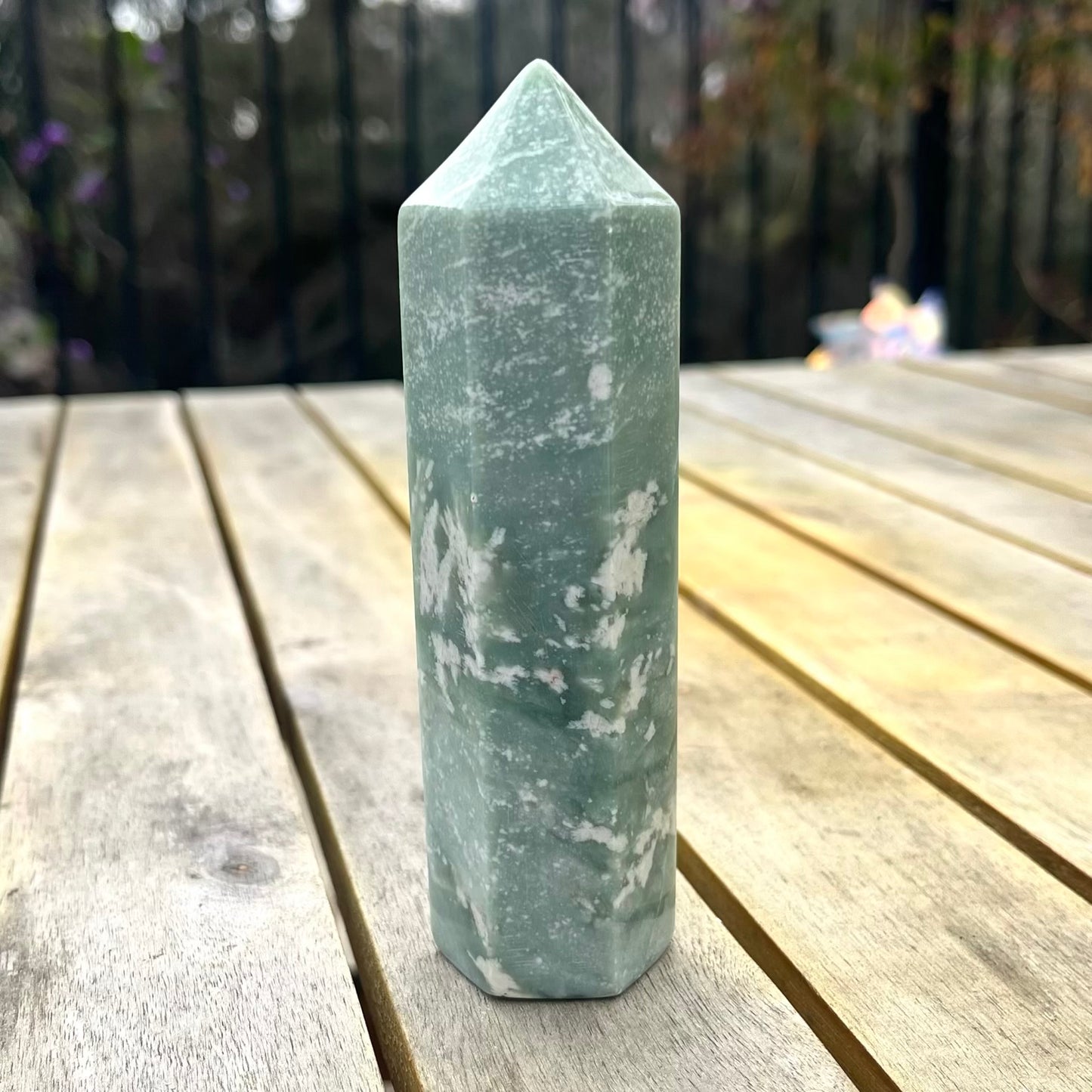 Green Aventurine Medium Point Crystal - Lucky, Positivity, Uplifting