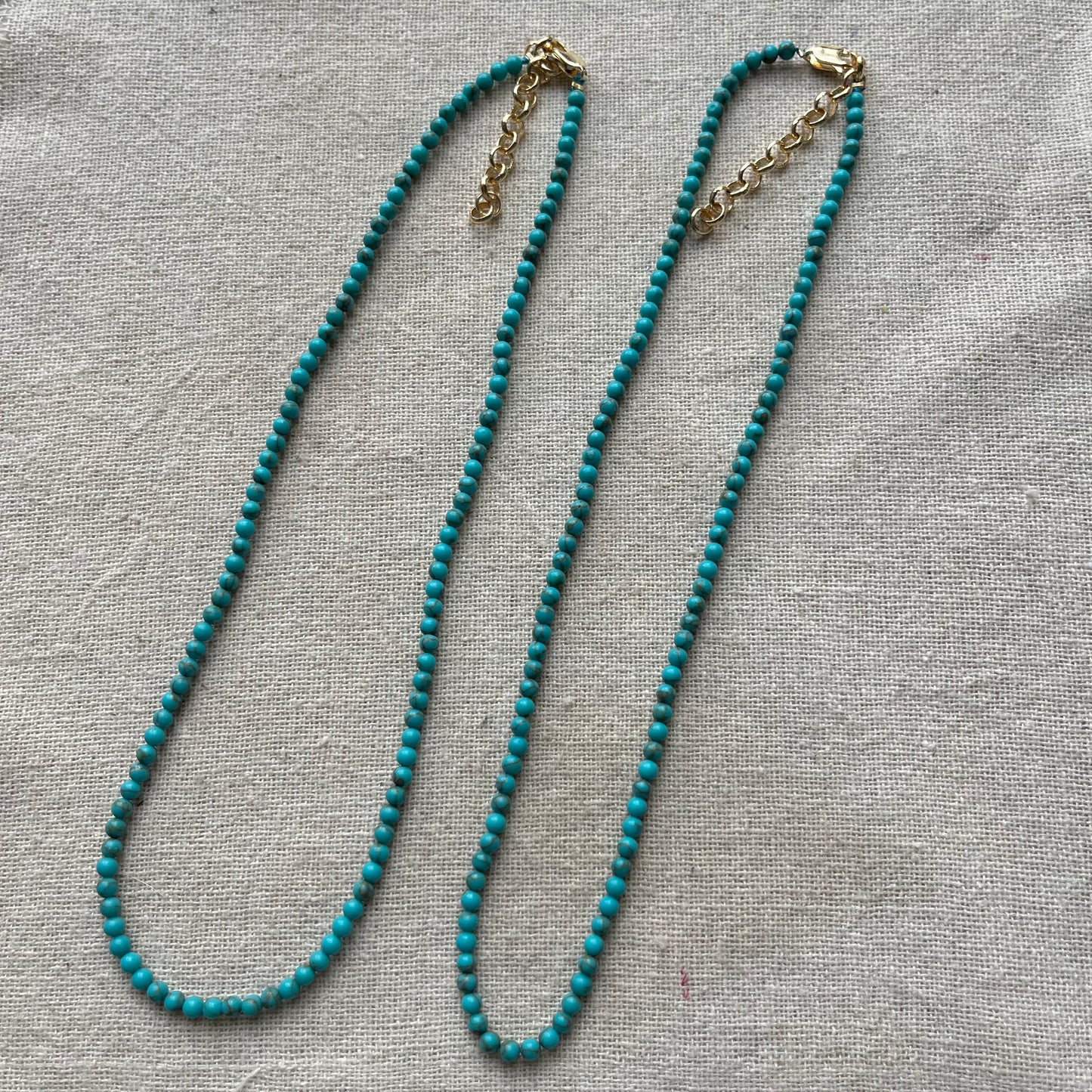 Turquoise 3mm Beaded Necklace - Wisdom