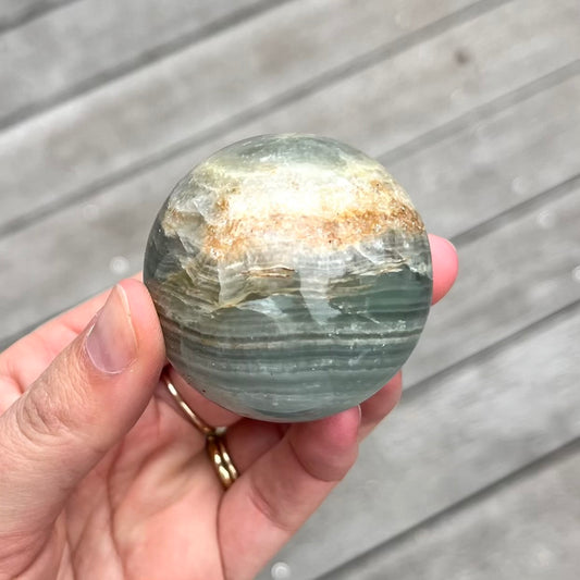 Blue Onyx Small Sphere Crystal - Calm, Peace, Grounding