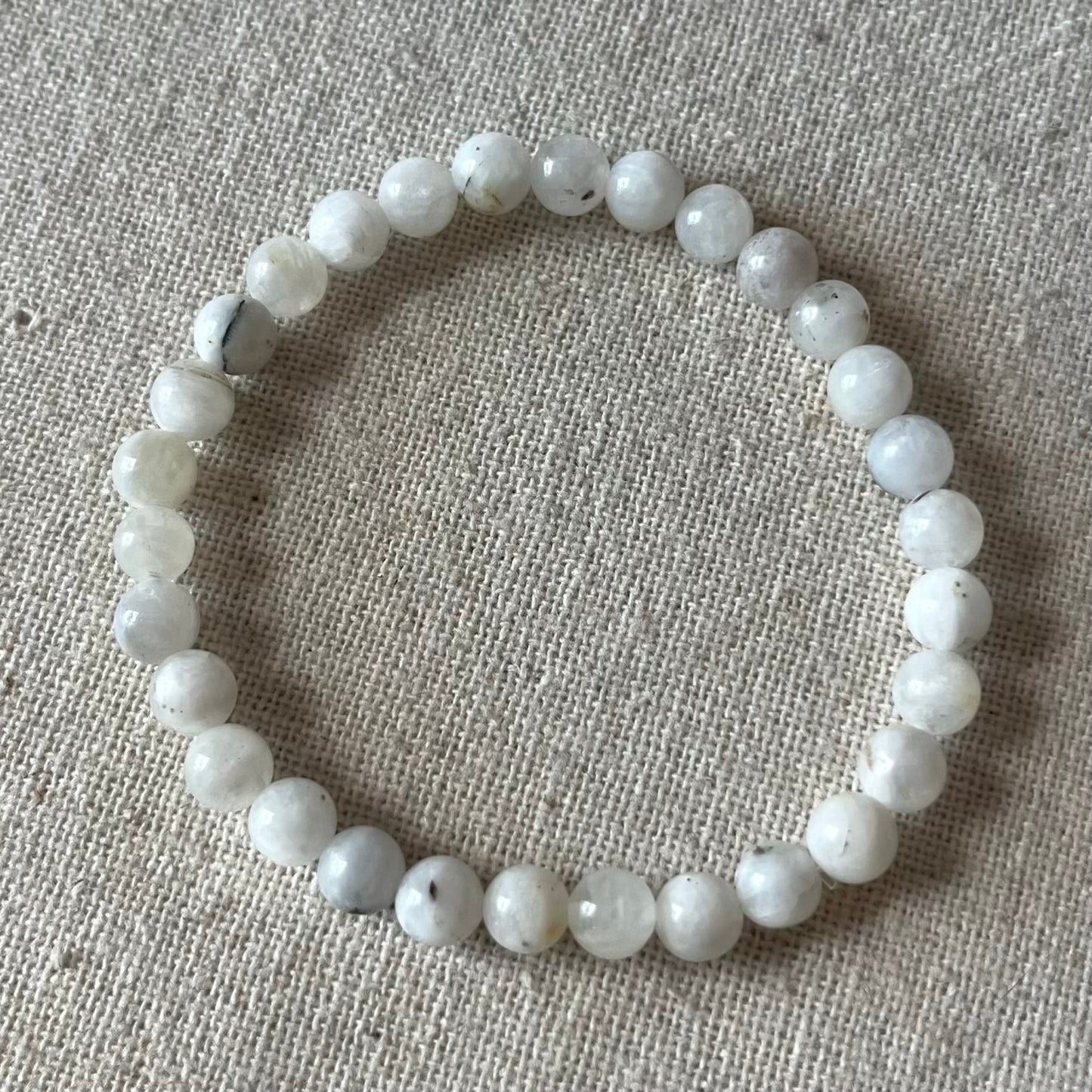 Moonstone 6mm Beaded Bracelet - Intuition