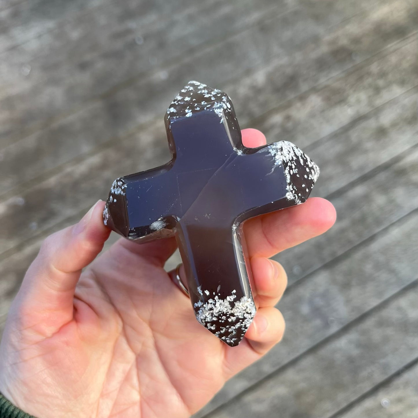 Agate Medium Cross Crystal - Grounding, Harmonising, Protective