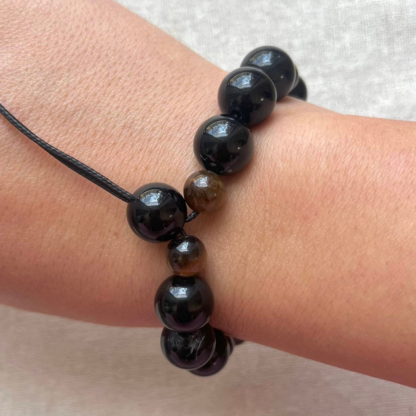 Komboloi Worry Bead Bracelet - Obsidian