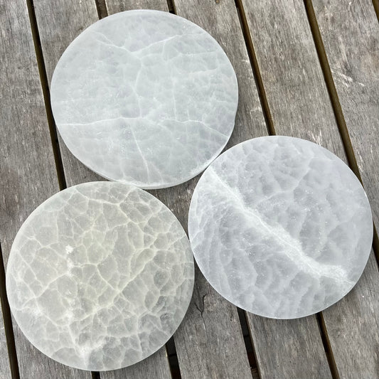 Selenite Large Charging Plate - High Vibe, Protection, Spiritual Connection