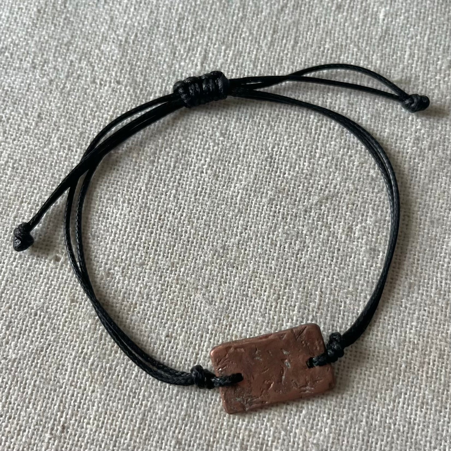 Copper Plate Cord Bracelet - Creativity, Motivation