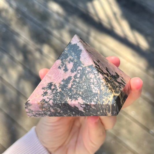Rhodonite Pyramid Crystal - Compassion, Love