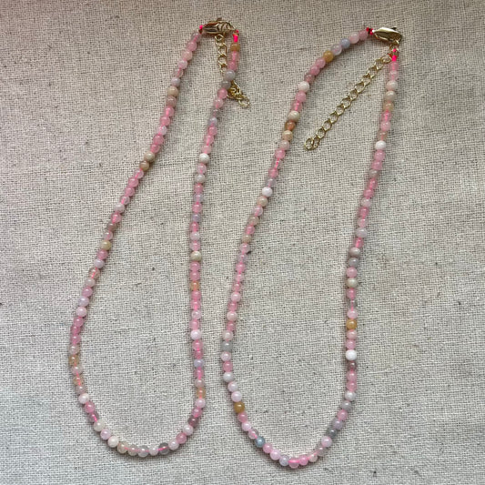 Morganite 4mm Beaded Necklace - Divine Love