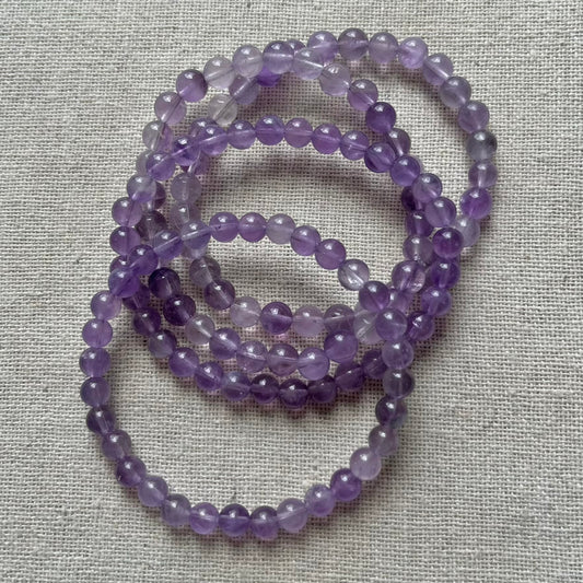 Lavender Amethyst 6mm Beaded Bracelet - Serenity