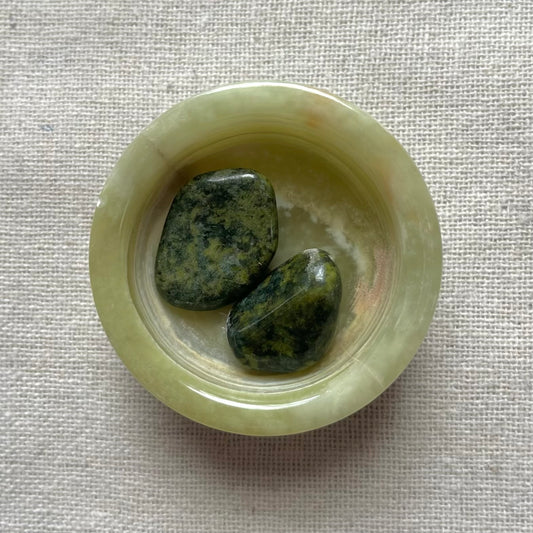 Green Onyx Mini Crystal Bowl - Protection, Grounding, Strength
