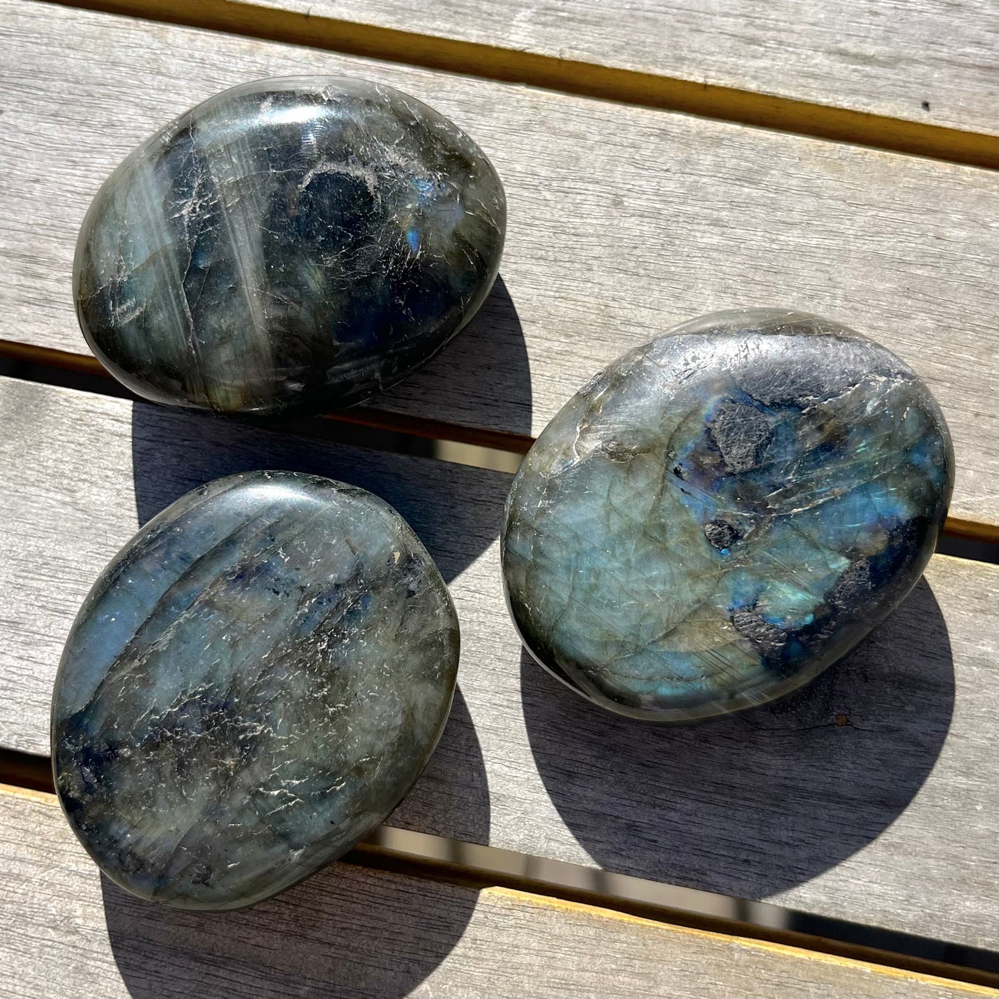 Labradorite Palm Stone Crystal - Protective, Mystical, Transformative