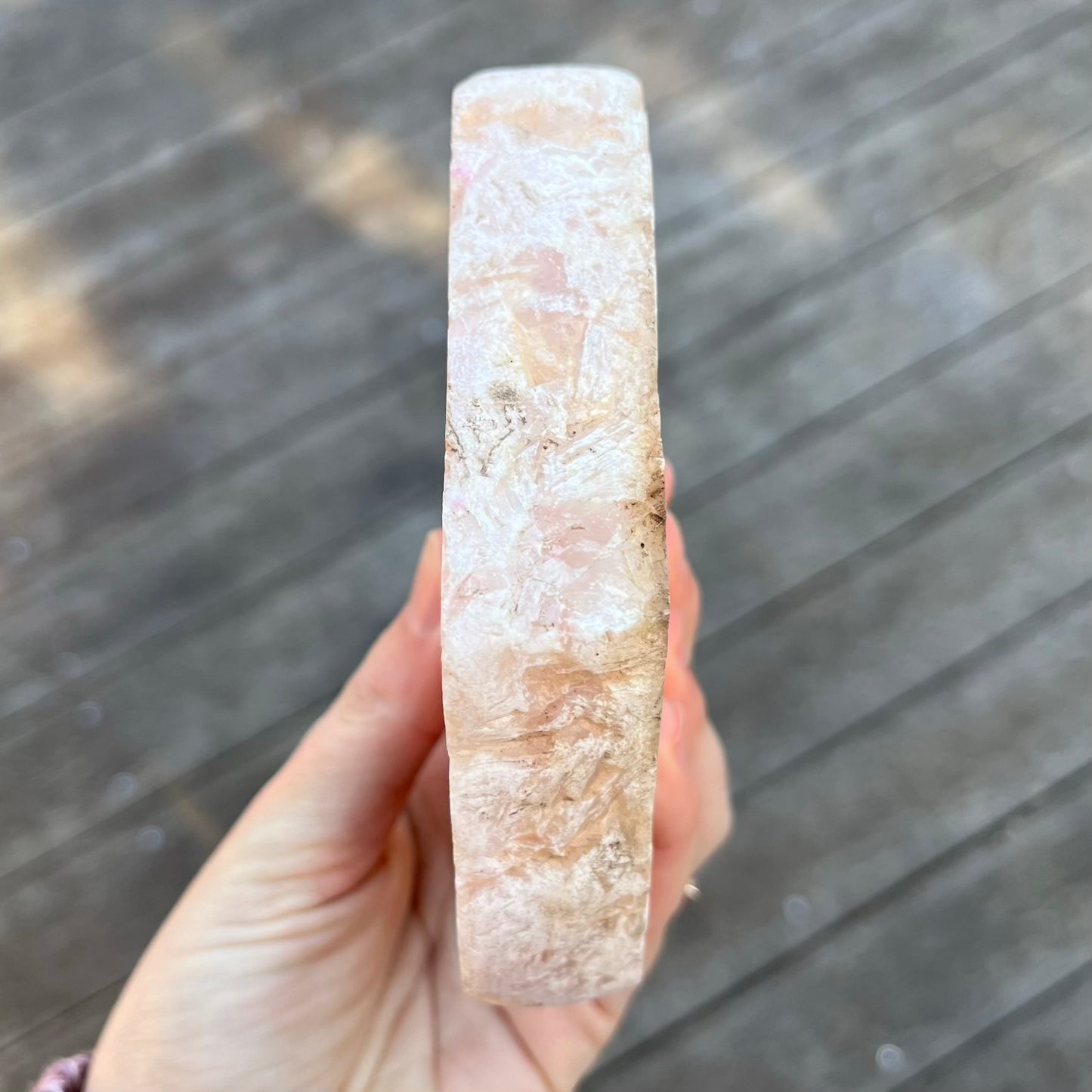 Pink Calcite Medium Slab Crystal - Self Love, Compassion