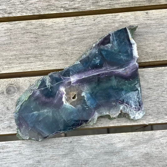 Fluorite Medium Slab Crystal - Vibrant, Clarifying, Uplifting