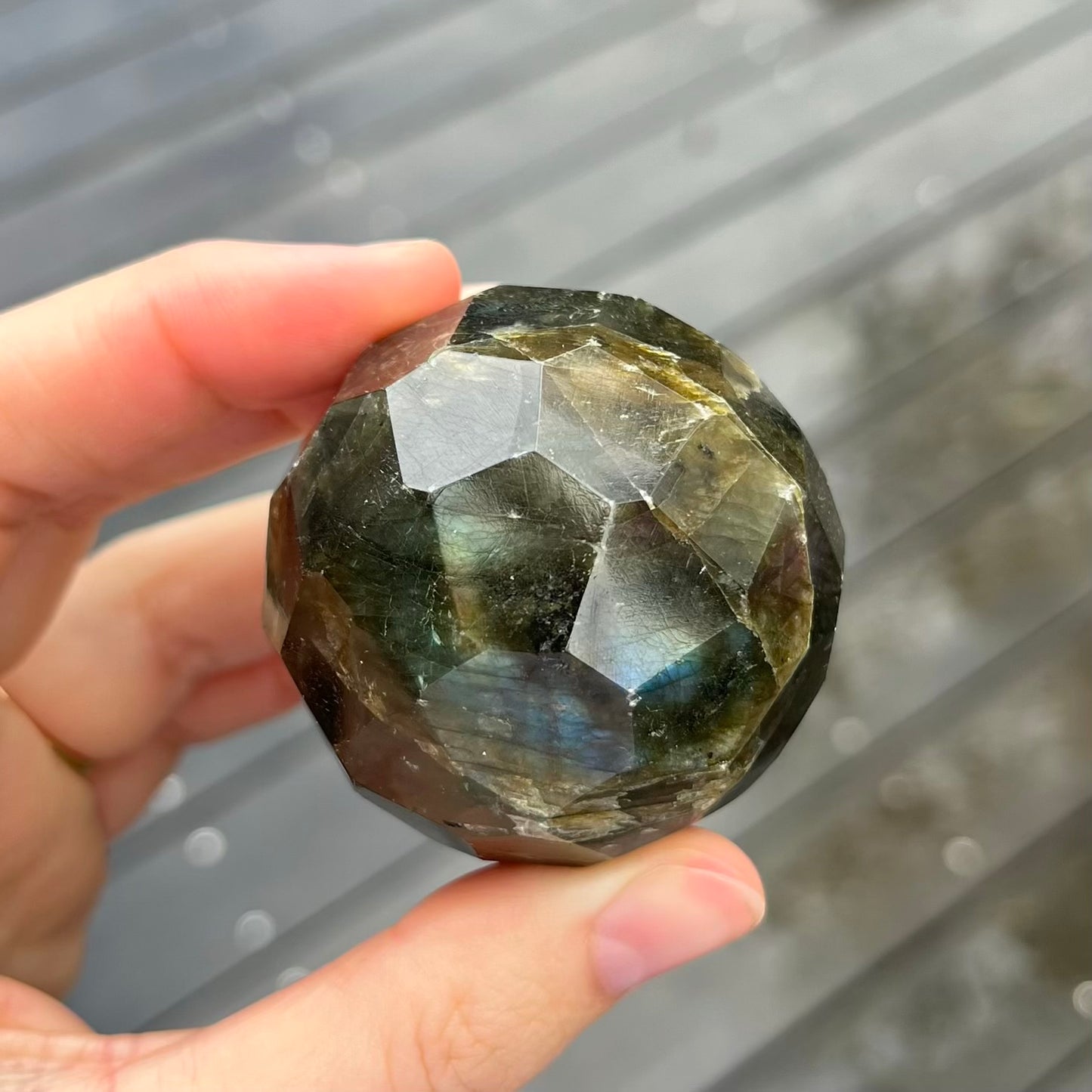 Labradorite Faceted Crystal Sphere - Intuition, Transformation