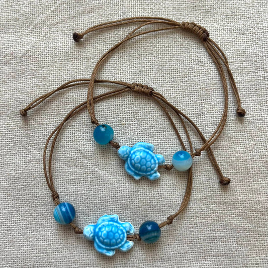 Ocean Serenity Cord Bracelet - Blue Agate
