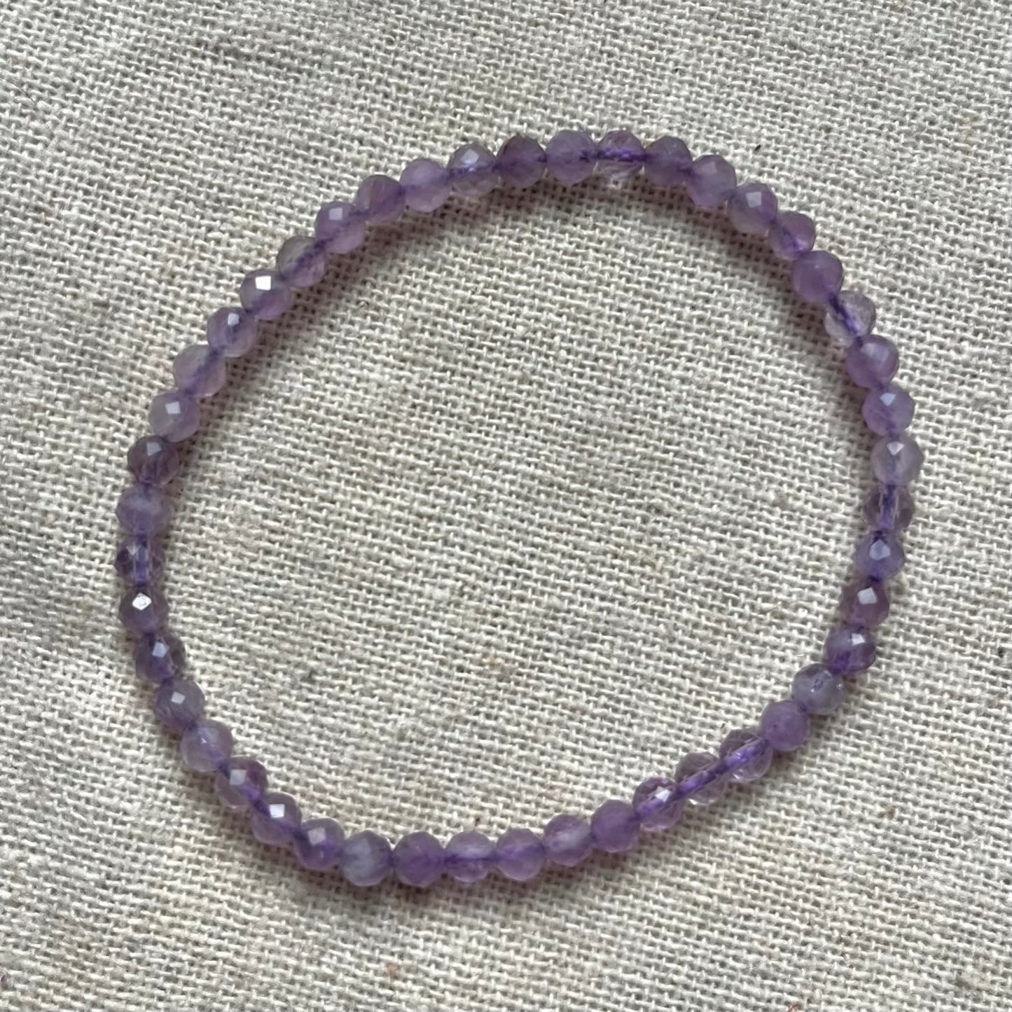 Lavender Amethyst 4mm Facet Beaded Bracelet - Serenity