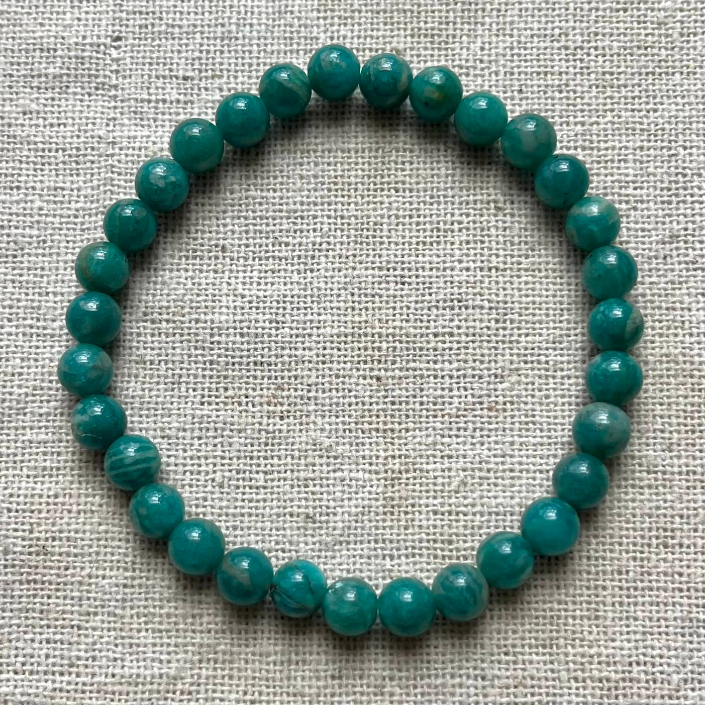Russian Amazonite 6mm Beaded Bracelet - Peace