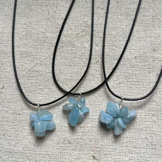 Bloom Charm Pendant - Aquamarine